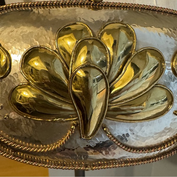 Vintage Luciano Style Mixed Metal Handbag with Rope Straps - Picture 11 of 13